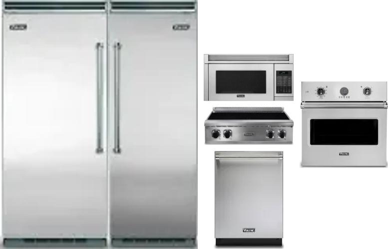 6 Piece Package Includes Refrigerator, Freezer, Cooktop, Wall Oven, Microwave And Dishwasher