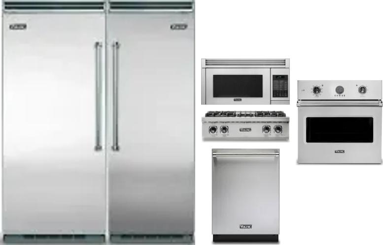 6 Piece Package Includes Refrigerator, Freezer, Cooktop, Wall Oven, Microwave And Dishwasher