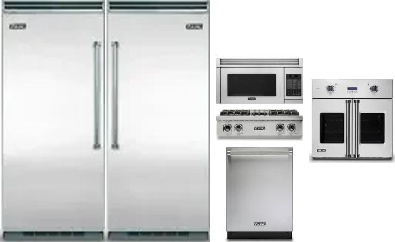 6 Piece Package Includes Refrigerator, Freezer, Cooktop, Wall Oven, Microwave And Dishwasher