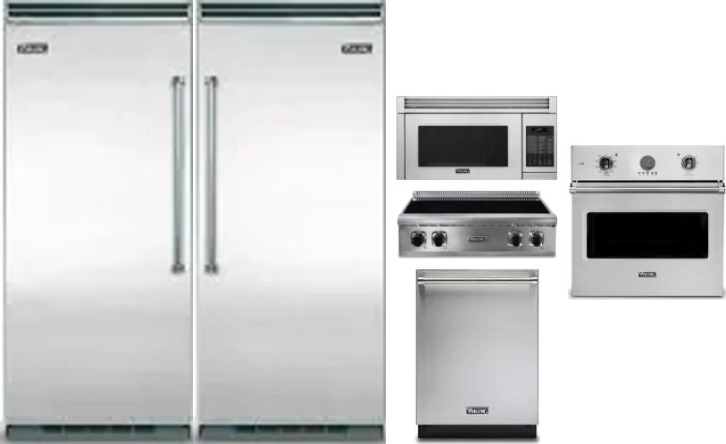 6 Piece Package Includes Refrigerator, Freezer, Cooktop, Wall Oven, Microwave And Dishwasher