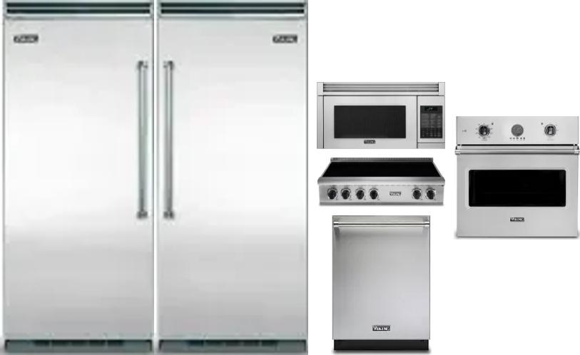 6 Piece Package Includes Refrigerator, Freezer, Cooktop, Wall Oven, Microwave And Dishwasher
