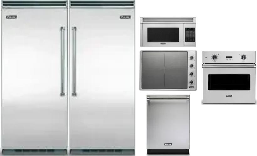 6 Piece Package Includes Refrigerator, Freezer, Cooktop, Wall Oven, Microwave And Dishwasher