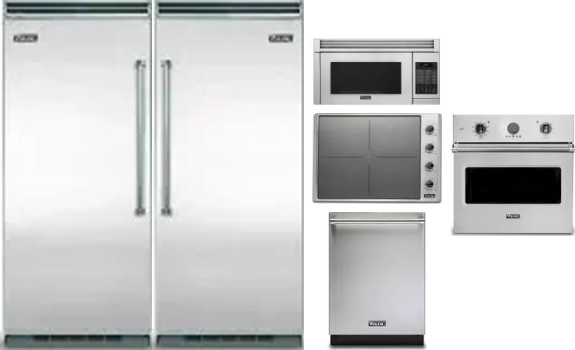 6 Piece Package Includes Refrigerator, Freezer, Cooktop, Wall Oven, Microwave And Dishwasher