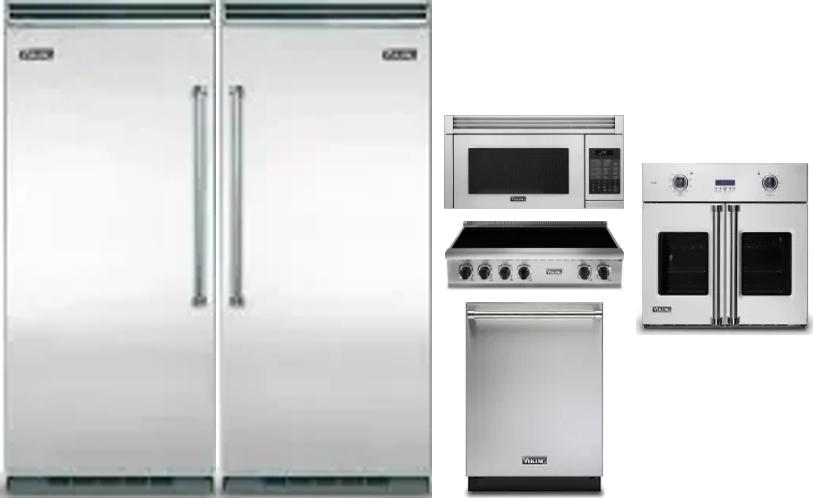 6 Piece Package Includes Refrigerator, Freezer, Cooktop, Wall Oven, Microwave And Dishwasher