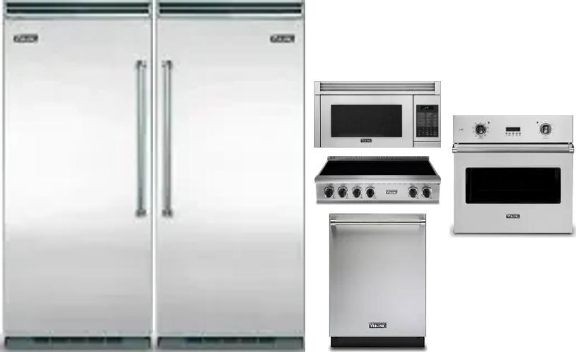 6 Piece Package Includes Refrigerator, Freezer, Cooktop, Wall Oven, Microwave And Dishwasher
