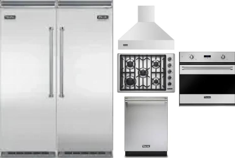 6 Piece Package Includes Refrigerator, Freezer, Cooktop, Wall Oven, Hood And Dishwasher