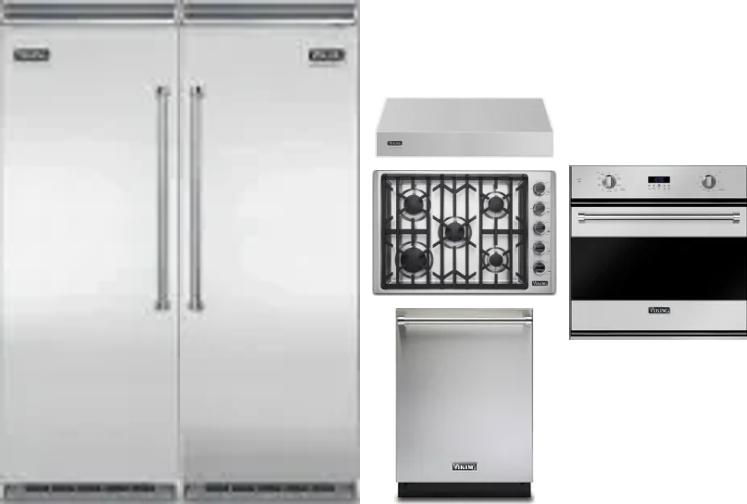 6 Piece Package Includes Refrigerator, Freezer, Cooktop, Wall Oven, Hood And Dishwasher