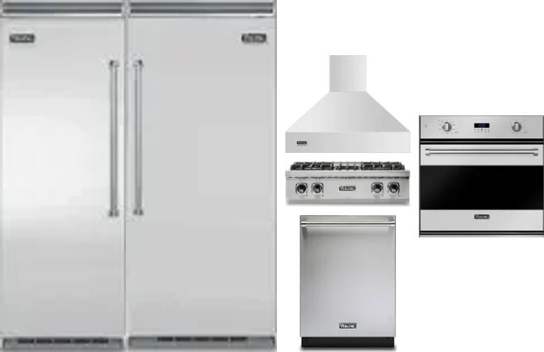 6 Piece Package Includes Refrigerator, Freezer, Cooktop, Wall Oven, Hood And Dishwasher