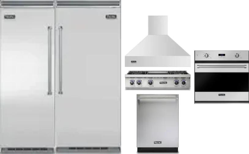 6 Piece Package Includes Refrigerator, Freezer, Cooktop, Wall Oven, Hood And Dishwasher