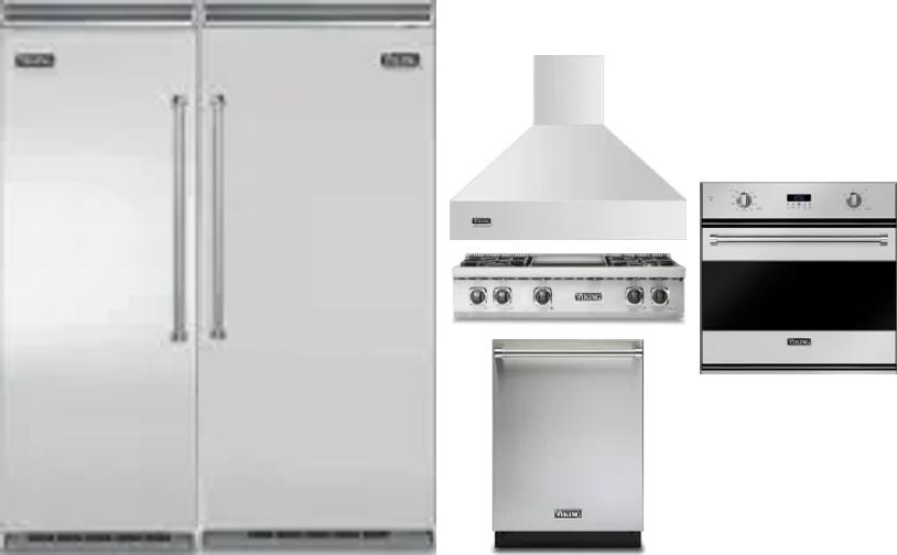 6 Piece Package Includes Refrigerator, Freezer, Cooktop, Wall Oven, Hood And Dishwasher