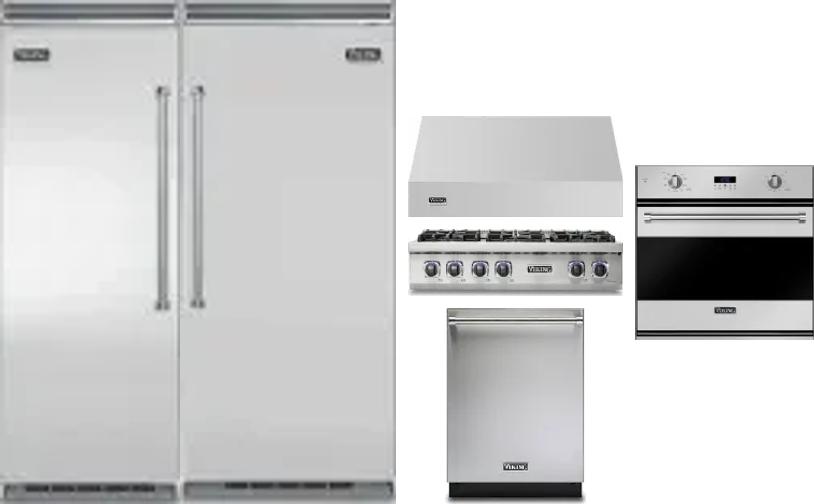 6 Piece Package Includes Refrigerator, Freezer, Cooktop, Wall Oven, Hood And Dishwasher