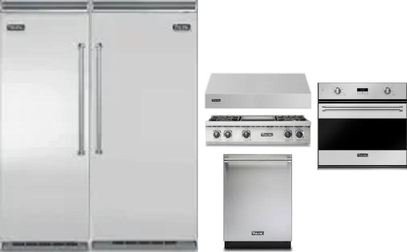 6 Piece Package Includes Refrigerator, Freezer, Cooktop, Wall Oven, Hood And Dishwasher