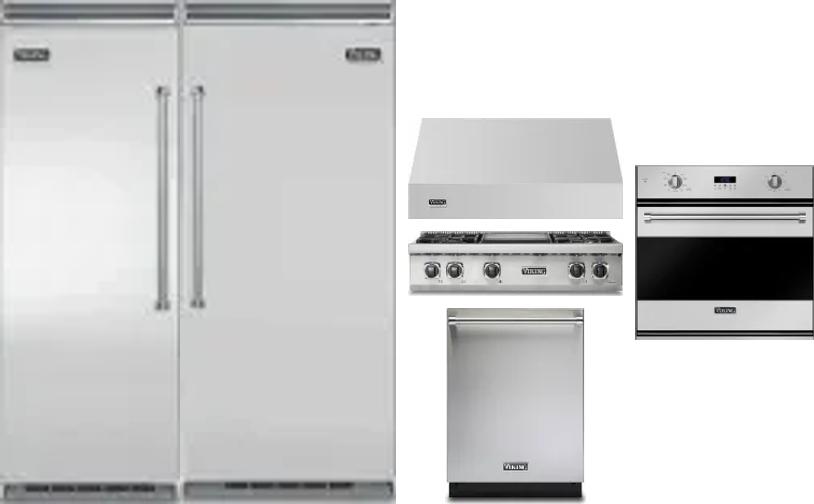 6 Piece Package Includes Refrigerator, Freezer, Cooktop, Wall Oven, Hood And Dishwasher
