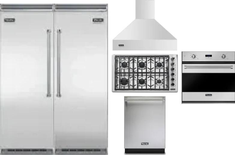 6 Piece Package Includes Refrigerator, Freezer, Cooktop, Wall Oven, Hood And Dishwasher