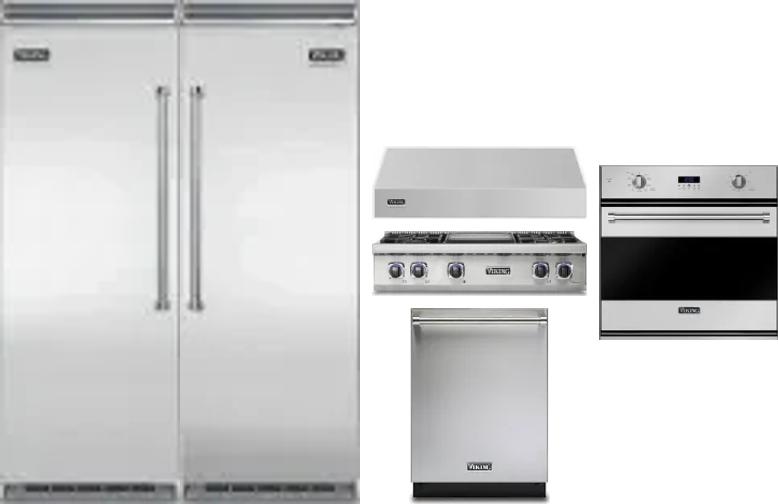 6 Piece Package Includes Refrigerator, Freezer, Cooktop, Wall Oven, Hood And Dishwasher