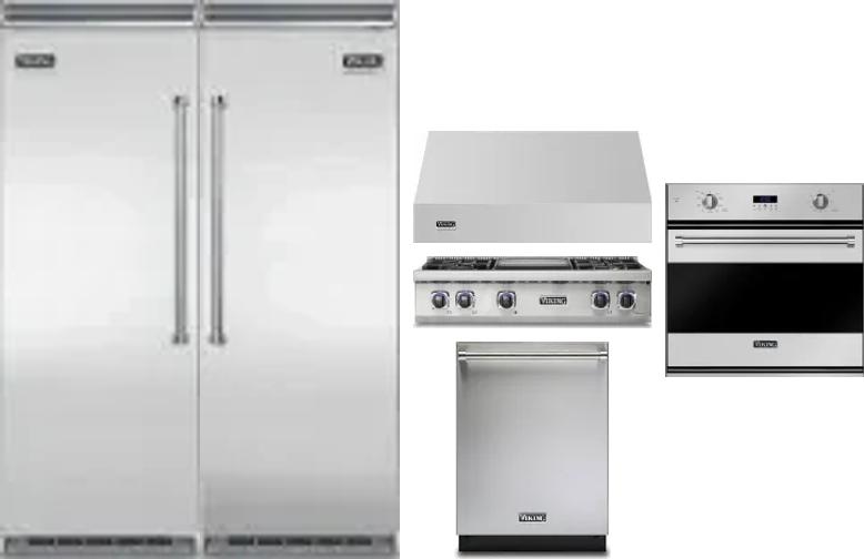 6 Piece Package Includes Refrigerator, Freezer, Cooktop, Wall Oven, Hood And Dishwasher