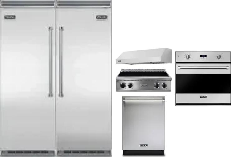 6 Piece Package Includes Refrigerator, Freezer, Cooktop, Wall Oven, Hood And Dishwasher