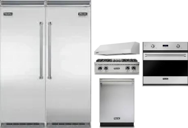 6 Piece Package Includes Refrigerator, Freezer, Cooktop, Wall Oven, Hood And Dishwasher