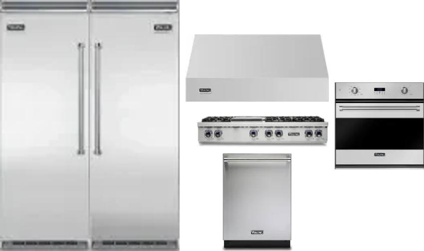 6 Piece Package Includes Refrigerator, Freezer, Cooktop, Wall Oven, Hood And Dishwasher