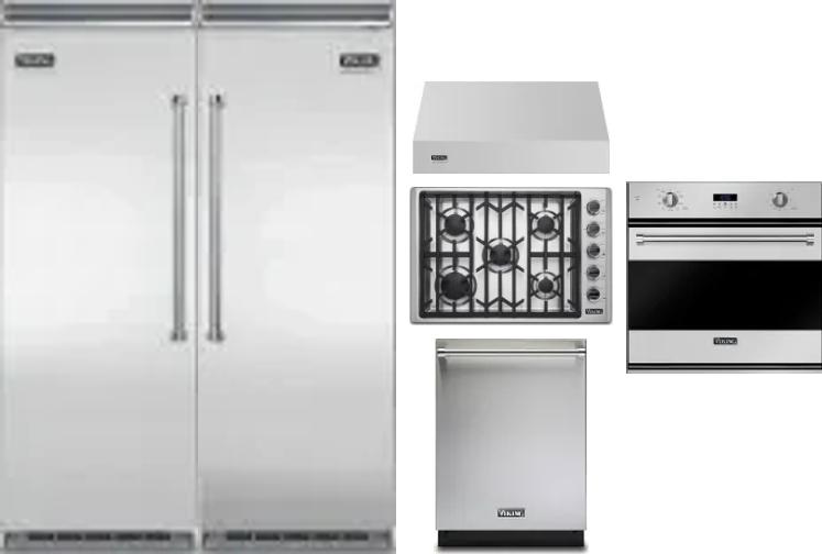 6 Piece Package Includes Refrigerator, Freezer, Cooktop, Wall Oven, Hood And Dishwasher