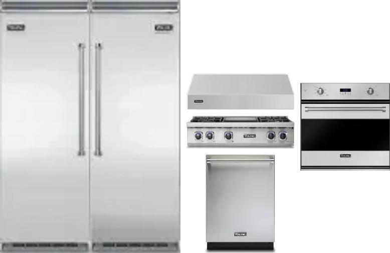 6 Piece Package Includes Refrigerator, Freezer, Cooktop, Wall Oven, Hood And Dishwasher