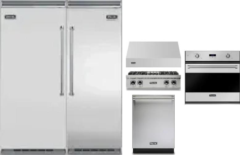 6 Piece Package Includes Refrigerator, Freezer, Cooktop, Wall Oven, Hood And Dishwasher
