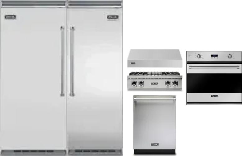 6 Piece Package Includes Refrigerator, Freezer, Cooktop, Wall Oven, Hood And Dishwasher