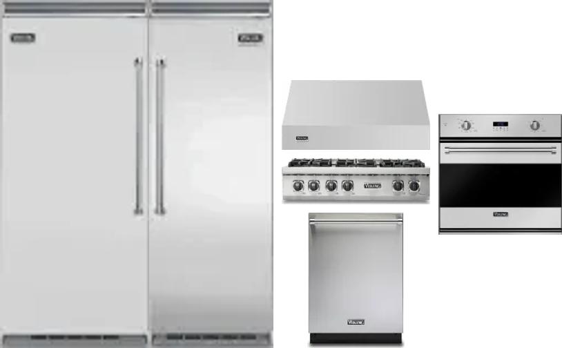6 Piece Package Includes Refrigerator, Freezer, Cooktop, Wall Oven, Hood And Dishwasher