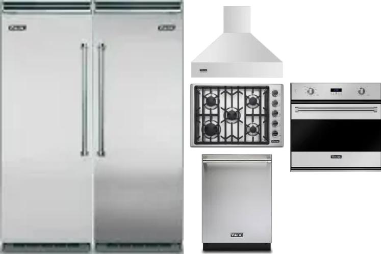 6 Piece Package Includes Refrigerator, Freezer, Cooktop, Wall Oven, Hood And Dishwasher