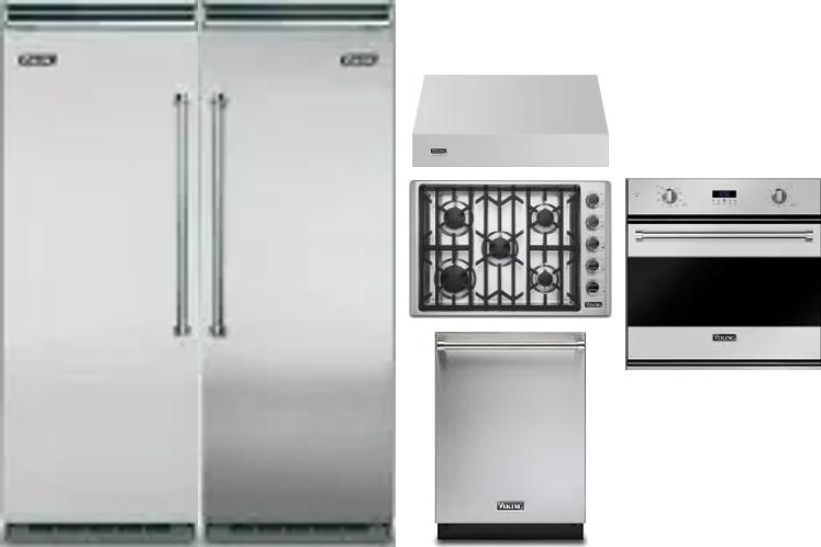 6 Piece Package Includes Refrigerator, Freezer, Cooktop, Wall Oven, Hood And Dishwasher