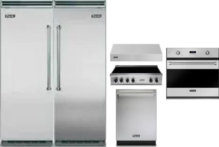 6 Piece Package Includes Refrigerator, Freezer, Cooktop, Wall Oven, Hood And Dishwasher