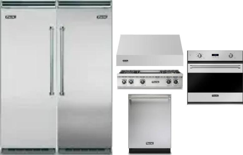 6 Piece Package Includes Refrigerator, Freezer, Cooktop, Wall Oven, Hood And Dishwasher