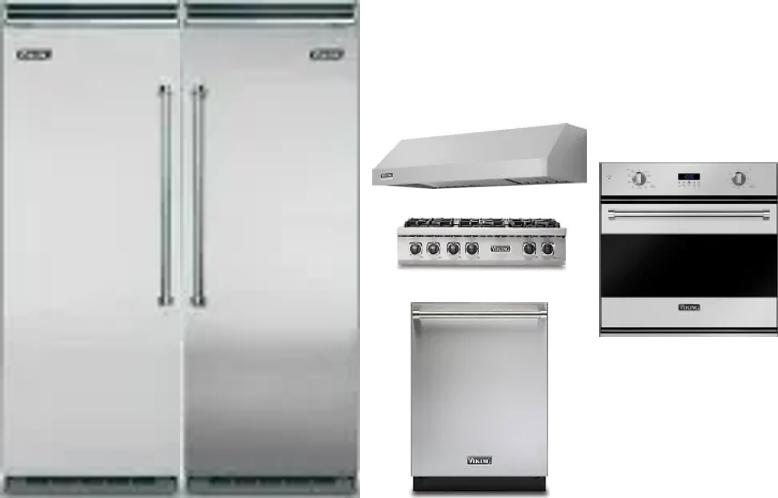 6 Piece Package Includes Refrigerator, Freezer, Cooktop, Wall Oven, Hood And Dishwasher