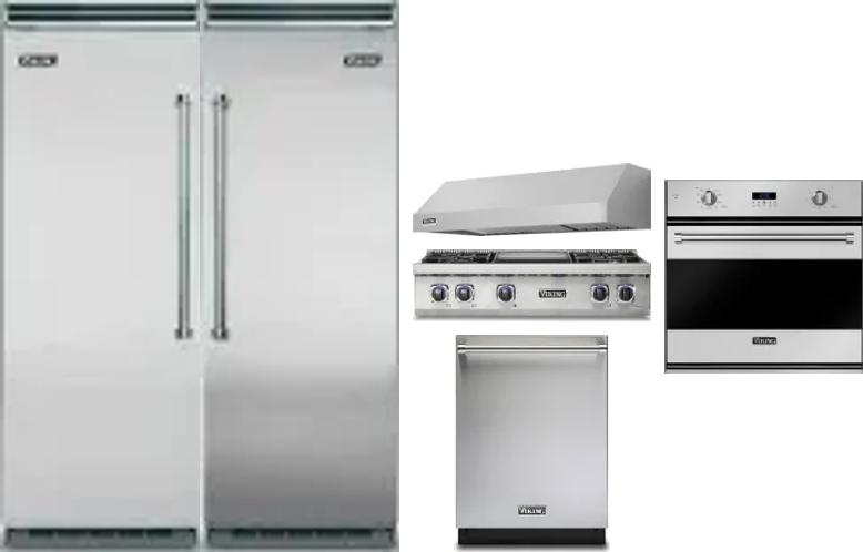 6 Piece Package Includes Refrigerator, Freezer, Cooktop, Wall Oven, Hood And Dishwasher
