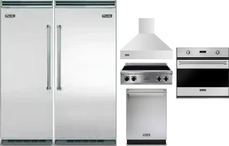 6 Piece Package Includes Refrigerator, Freezer, Cooktop, Wall Oven, Hood And Dishwasher