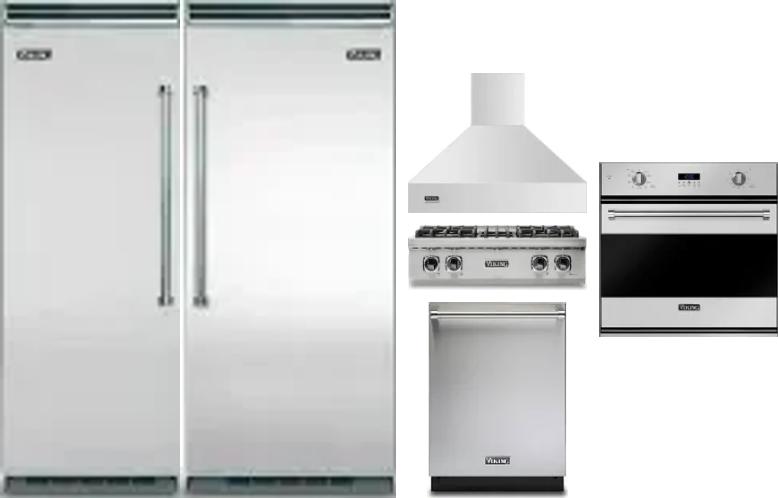 6 Piece Package Includes Refrigerator, Freezer, Cooktop, Wall Oven, Hood And Dishwasher
