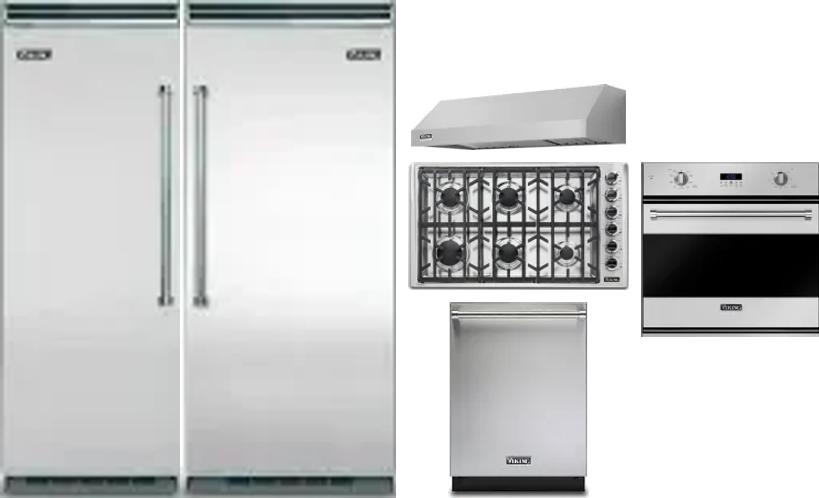 6 Piece Package Includes Refrigerator, Freezer, Cooktop, Wall Oven, Hood And Dishwasher