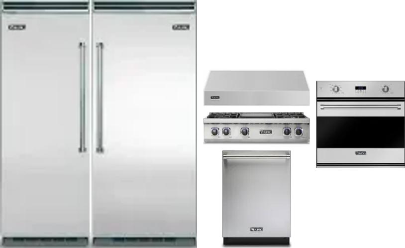 6 Piece Package Includes Refrigerator, Freezer, Cooktop, Wall Oven, Hood And Dishwasher