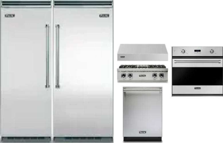 6 Piece Package Includes Refrigerator, Freezer, Cooktop, Wall Oven, Hood And Dishwasher