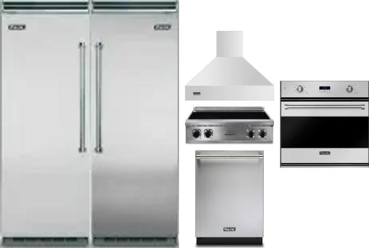6 Piece Package Includes Refrigerator, Freezer, Cooktop, Wall Oven, Hood And Dishwasher
