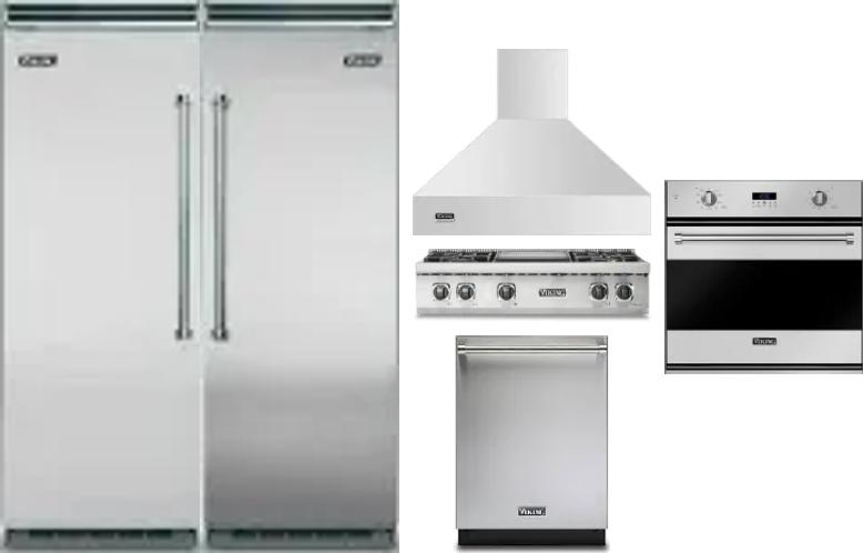 6 Piece Package Includes Refrigerator, Freezer, Cooktop, Wall Oven, Hood And Dishwasher