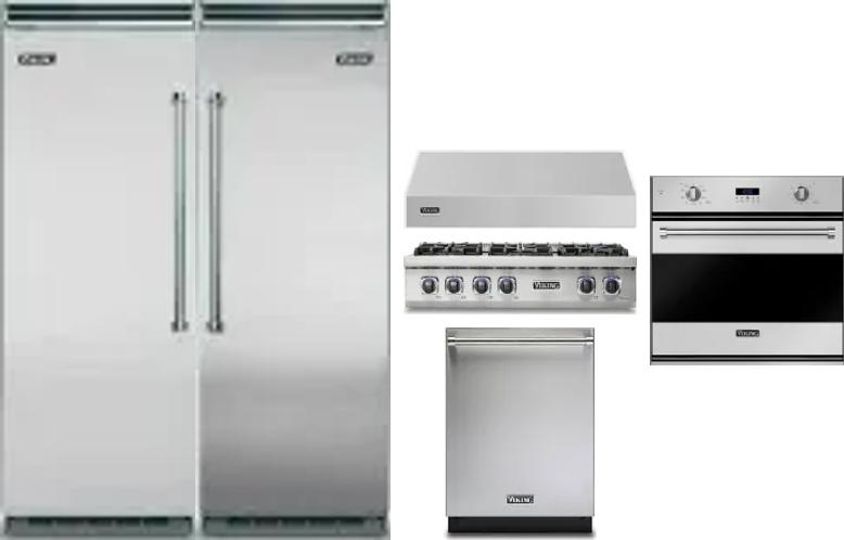 6 Piece Package Includes Refrigerator, Freezer, Cooktop, Wall Oven, Hood And Dishwasher