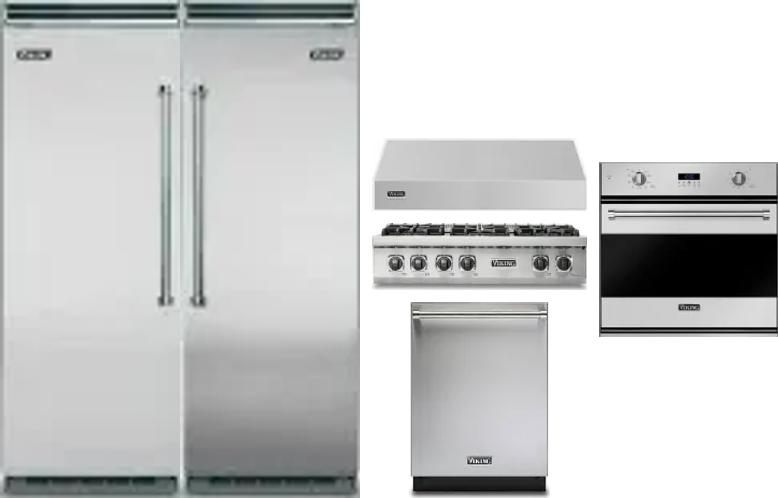 6 Piece Package Includes Refrigerator, Freezer, Cooktop, Wall Oven, Hood And Dishwasher