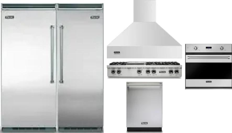 6 Piece Package Includes Refrigerator, Freezer, Cooktop, Wall Oven, Hood And Dishwasher