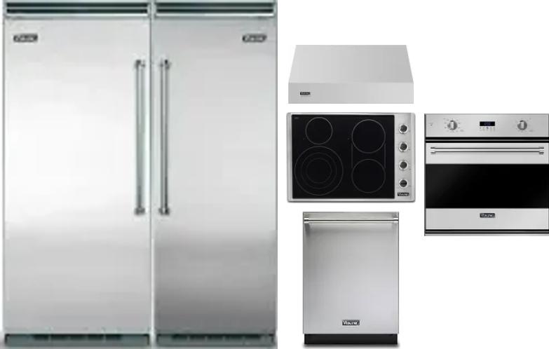 6 Piece Package Includes Refrigerator, Freezer, Cooktop, Wall Oven, Hood And Dishwasher