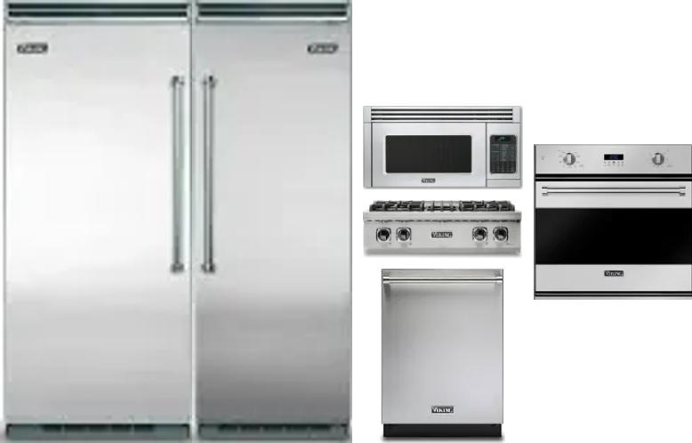 6 Piece Package Includes Refrigerator, Freezer, Cooktop, Wall Oven, Microwave And Dishwasher