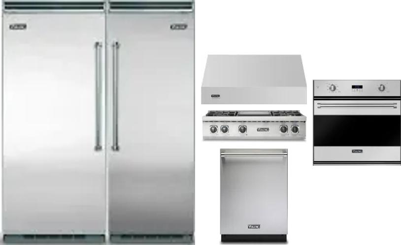 6 Piece Package Includes Refrigerator, Freezer, Cooktop, Wall Oven, Hood And Dishwasher
