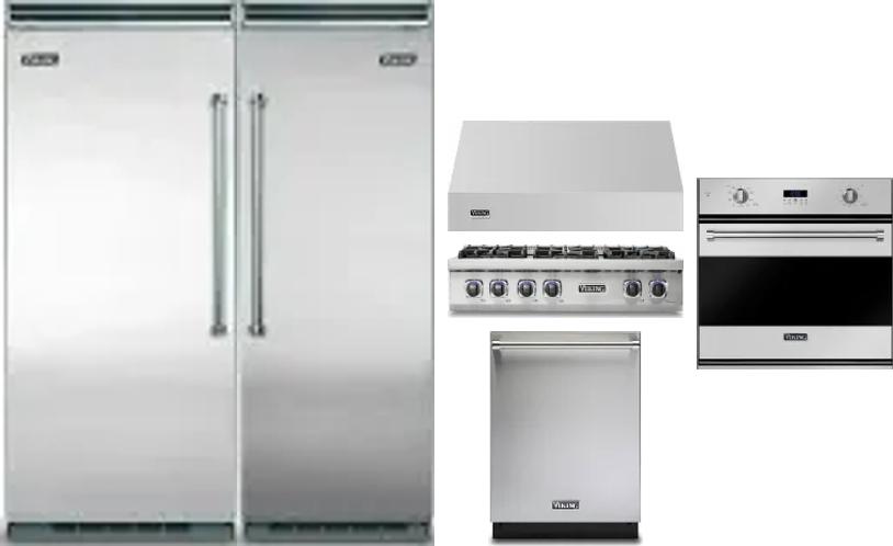 6 Piece Package Includes Refrigerator, Freezer, Cooktop, Wall Oven, Hood And Dishwasher