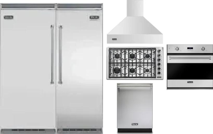 6 Piece Package Includes Refrigerator, Freezer, Cooktop, Wall Oven, Hood And Dishwasher