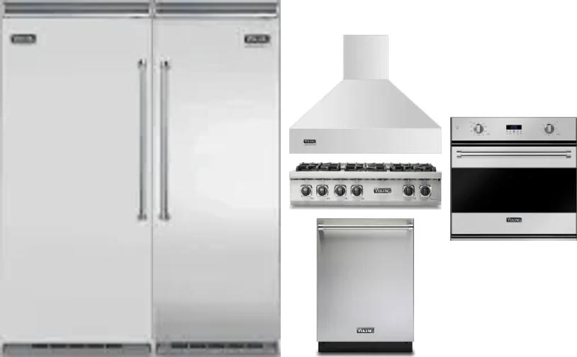 6 Piece Package Includes Refrigerator, Freezer, Cooktop, Wall Oven, Hood And Dishwasher